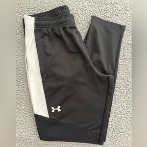 Under Armour UA Rival Knit Pants Jogger Black White Size Medium